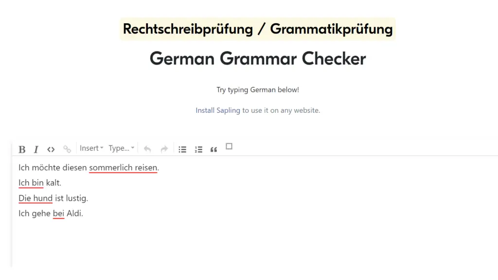 German Grammar checker