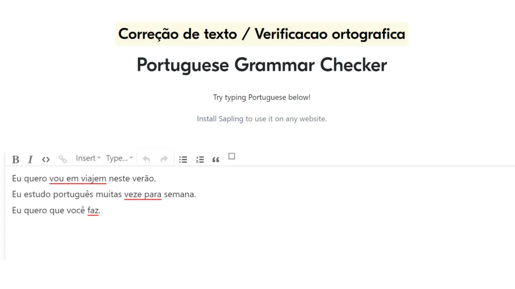 Portuguese cgrammar checker