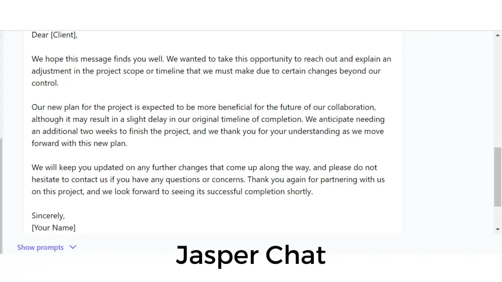 Jasper Chat Email Example